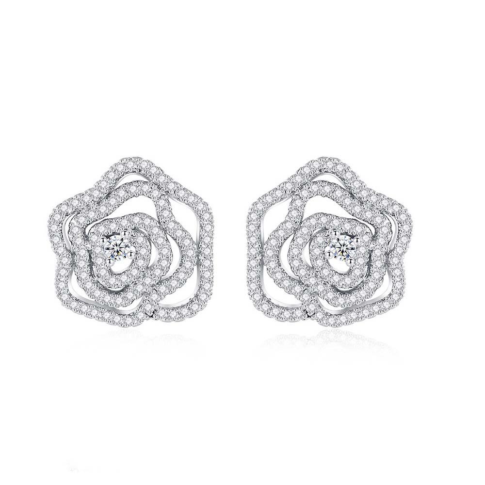 Бриллиантовые сверкающие бриллиантовые серьги-гвоздики Серьги-гвоздики Meghan